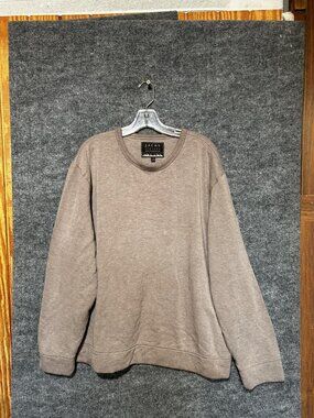 JACHS New York Sweatshirt Mens XL Brown Pullover Fleece Crewneck Stretch Basic